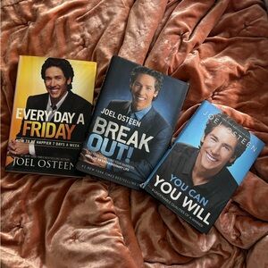 3 Joel Osteen Hardcover Books 📚 Jesus Saves Love Faith Hope Guidance Grace Life